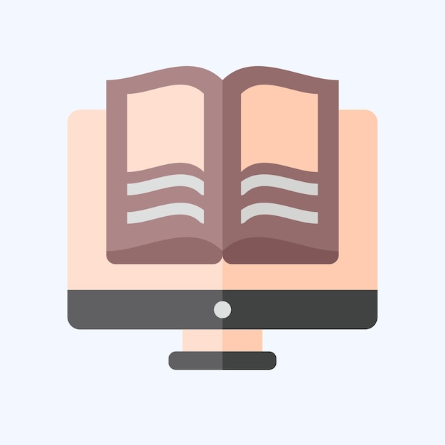 Icon E-Buch im Zusammenhang mit Postamt-Symbol flachen Stil einfache Illustration