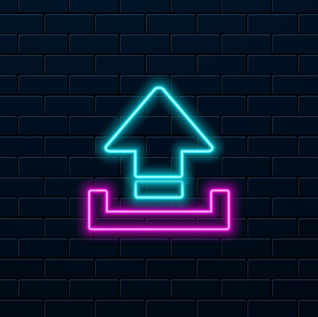 Icon-Grafik-Design-Vorlage mit Neon-Vektor-Stil hochladen