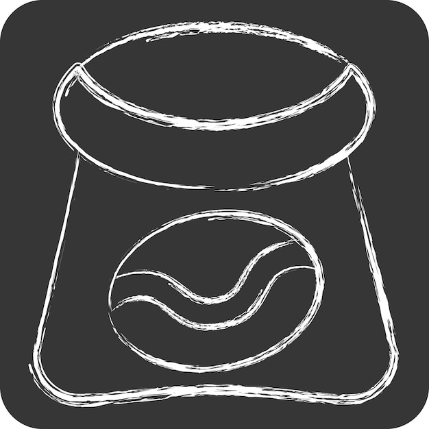 Vektor icon kaffeebohnen snack im zusammenhang mit kaffeesymbol kreide stil einfaches design bearbeitbar einfache illustration