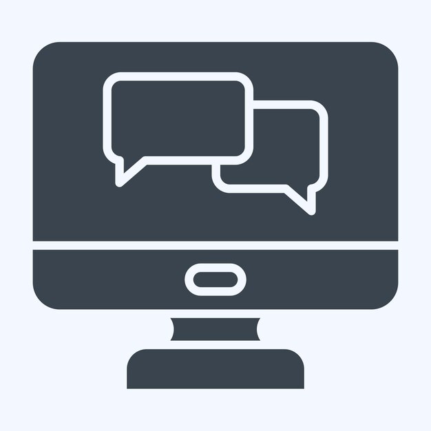 Icon Language Tutorial im Zusammenhang mit dem Lernen von Symbolen Glyph-Stil einfache Design-Illustration