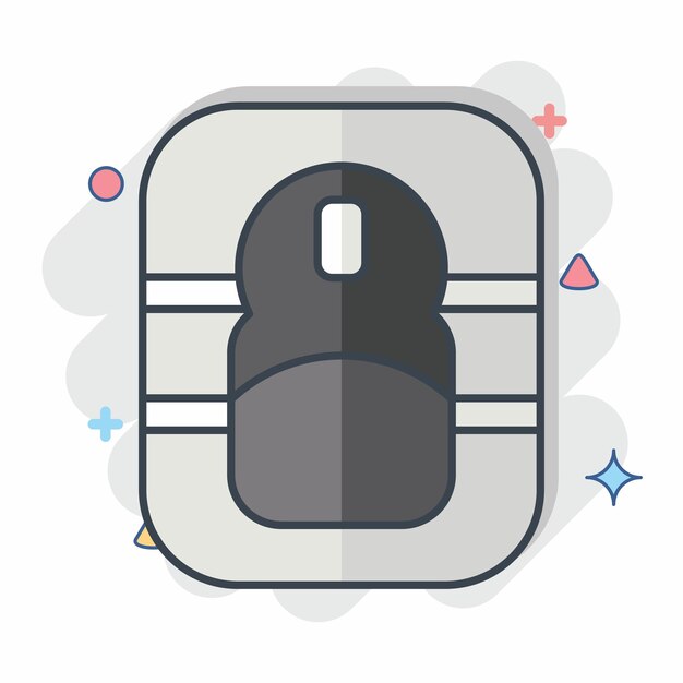 Icon Mouse Pad im Zusammenhang mit Computer-Symbol Comic-Stil einfaches Design bearbeitbar