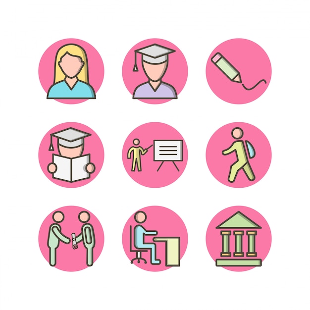 Icon set der bildung