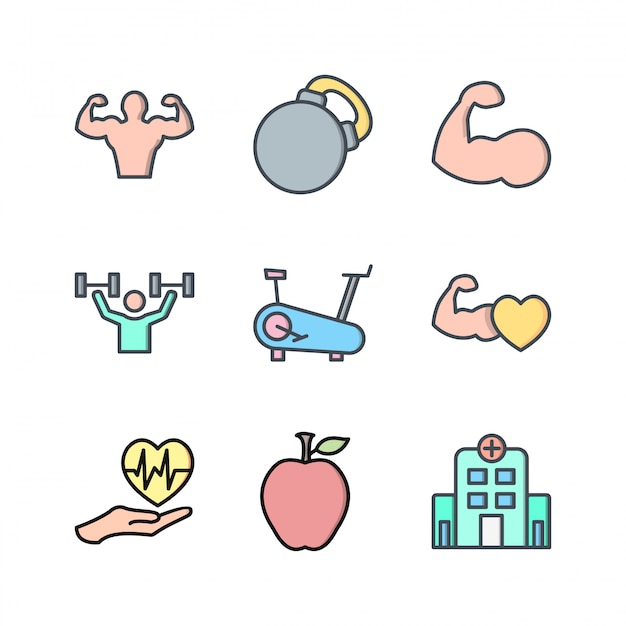 Icon set der gesundheit