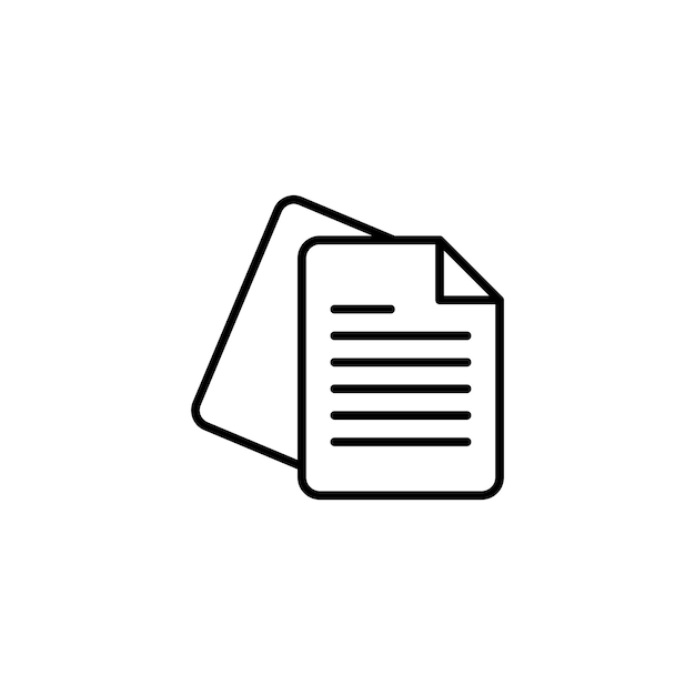 Icon Set Papier Notizen und Dokumenten Vektorsymbol in einem schwarz gefüllten und umrissenen Stil Organisierte Datenzeichen