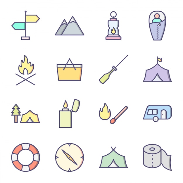 Icon-Set von Camping