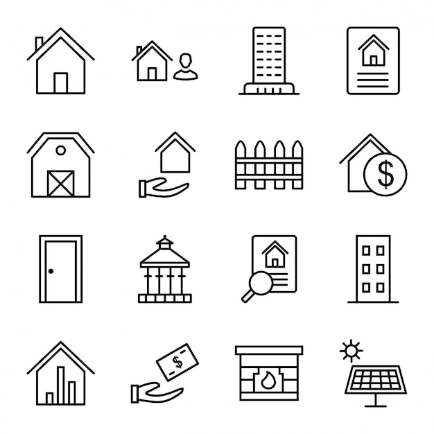 Icon-set von immobilien