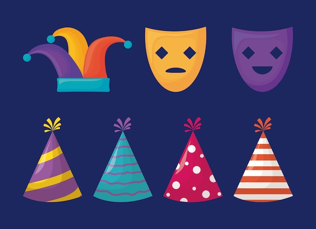 Icon-set von karneval zirkus-design