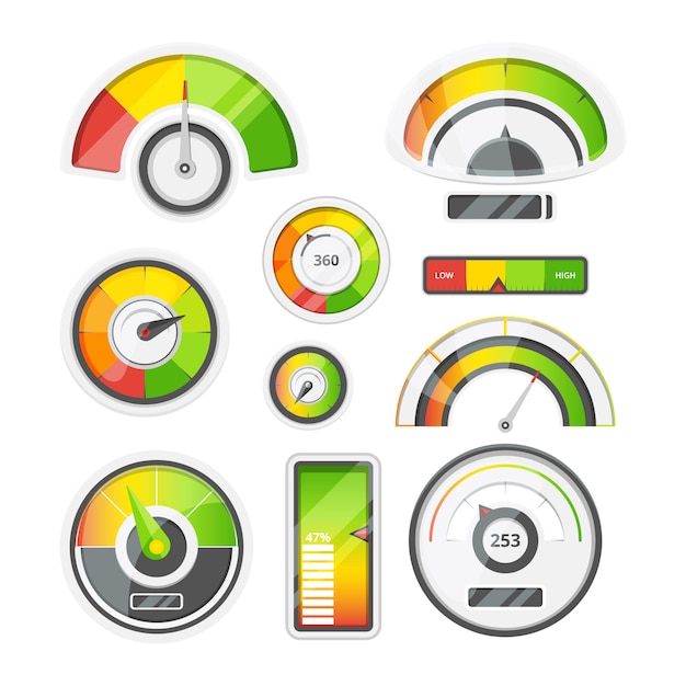 Vektor icon-set von pegelanzeigen