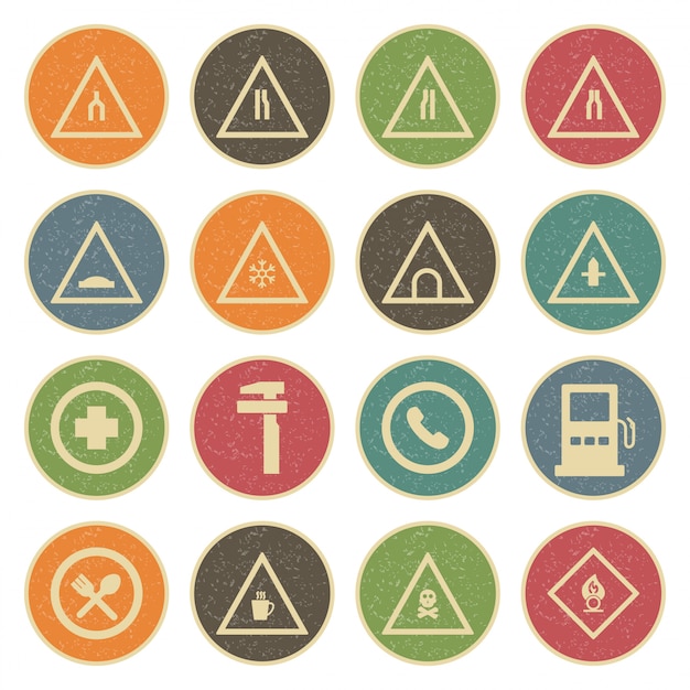 Icon set von verkehrszeichen