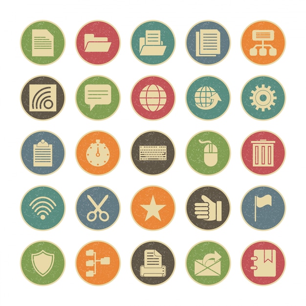 Icon set von web für den persönlichen und kommerziellen gebrauch.