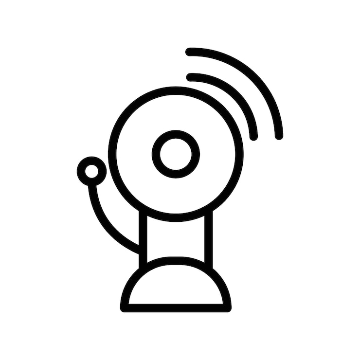 Vektor icon-signal von der bell-schule, vektorumriss des zeichensets