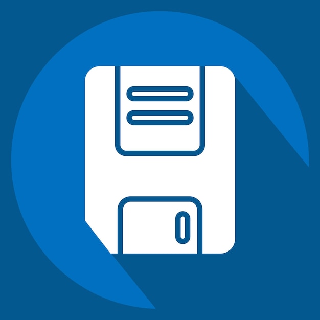 Icon Speichern im Zusammenhang mit Podcast-Symbol langem Schatten-Stil
