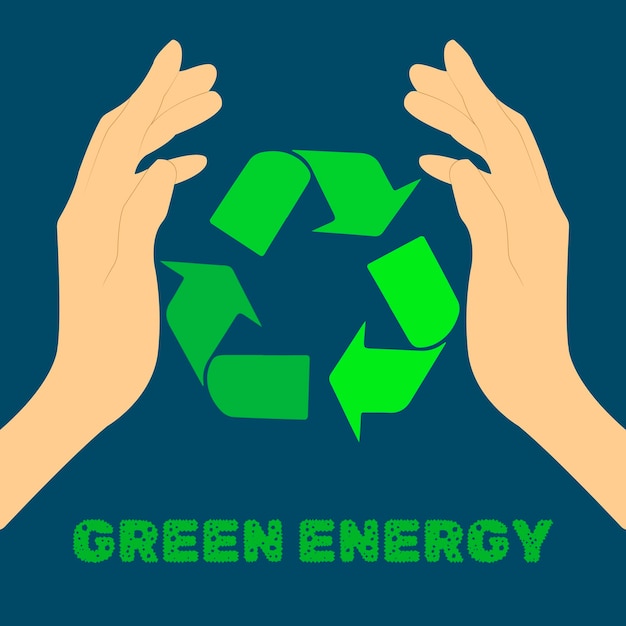 Icon-Sticker-Button zum Thema Einsparung und erneuerbare Energie mit Glühbirnen-Windkraftanlage auf grüner Landschaft x9