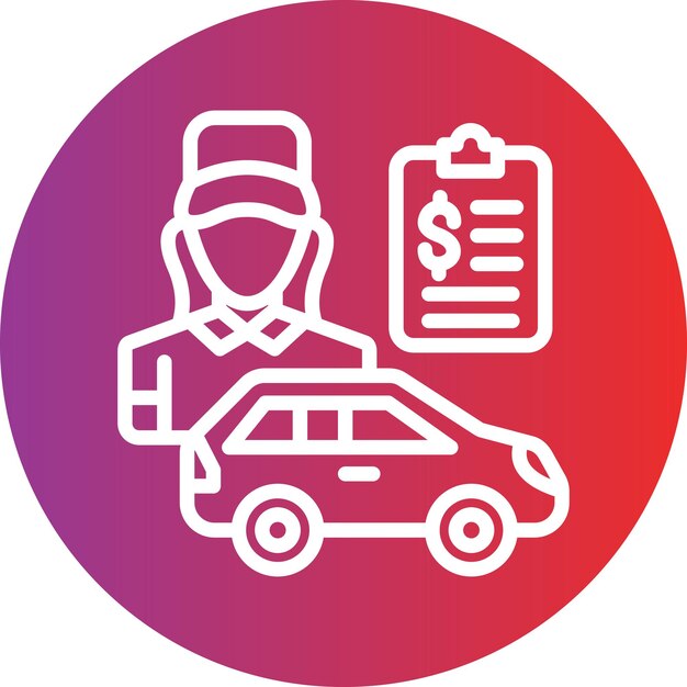 Vektor icon-stil der autoverkäuferin