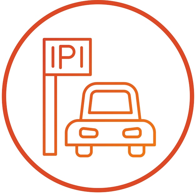 Vektor icon-stil des parkplatzes