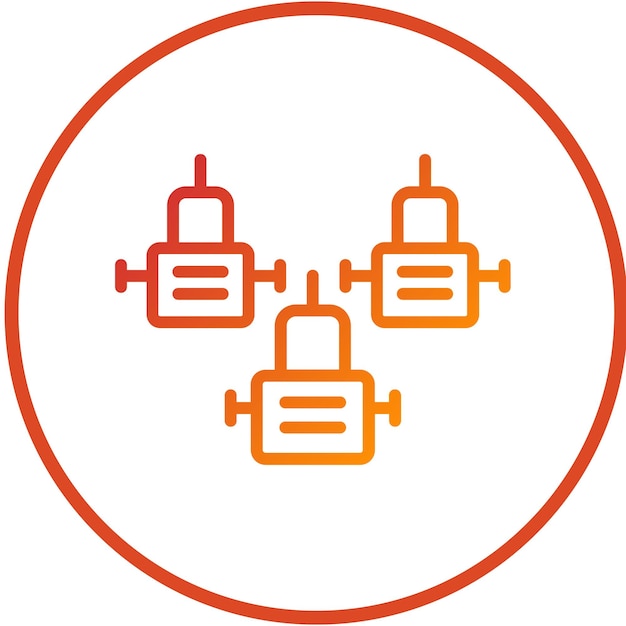Icon-Stil des Vector Design Robotics-Teams
