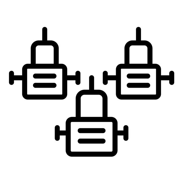 Icon-Stil des Vector Design Robotics-Teams