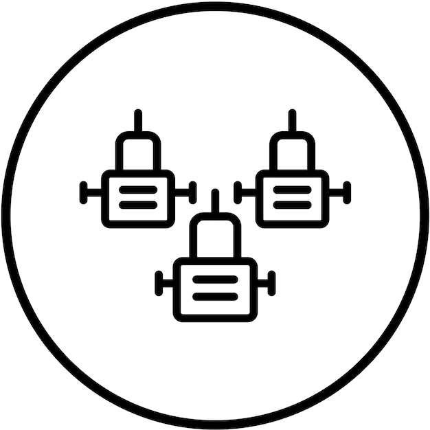 Icon-Stil des Vector Design Robotics-Teams