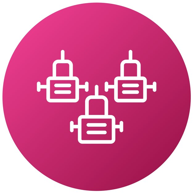 Icon-Stil des Vector Design Robotics-Teams