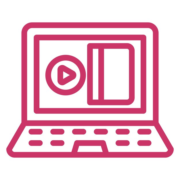 Icon-Stil des Vektordesign-Online-Kurses