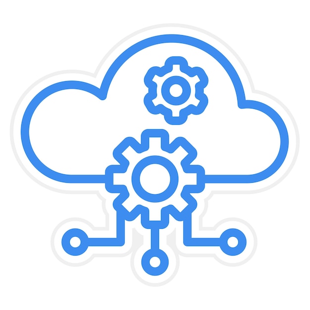 Icon-Stil für Vektor-Design-Cloudcomputing