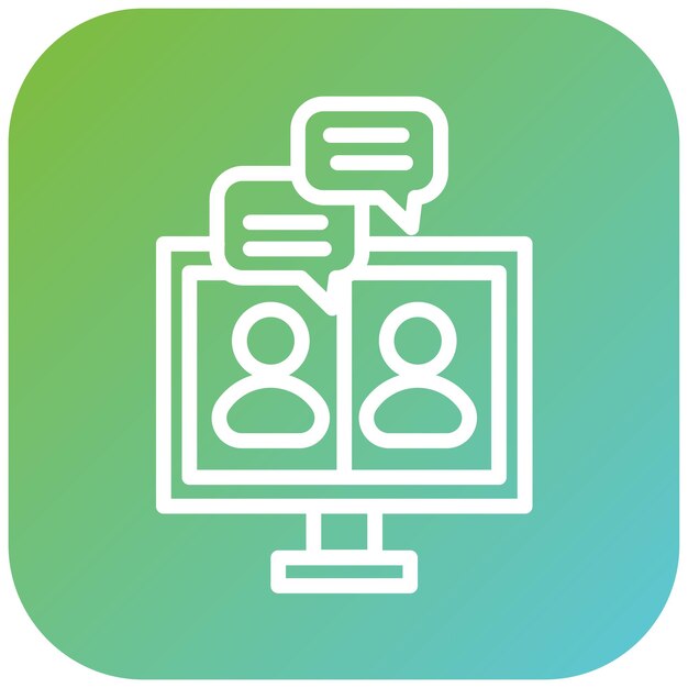 Icon-Stil für Vektor-Videokonferenzen