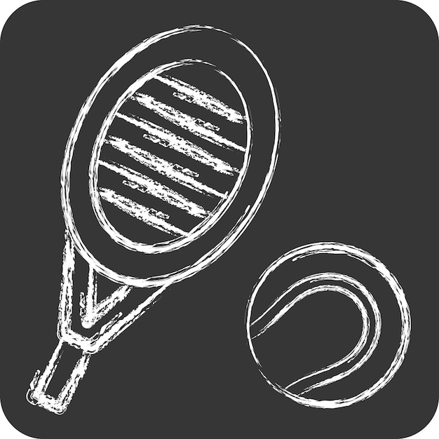 Vektor icon string im zusammenhang mit tennis sport-symbol kreide stil einfache design-illustration
