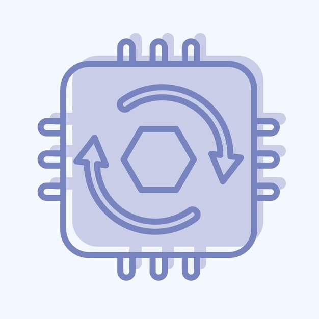Icon Temporal Cycle Konsistenz im Zusammenhang mit Machine Learning Symbol Zwei-Ton-Stil bearbeitbar