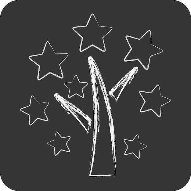 Vektor icon tree of stars im zusammenhang mit stars symbol kreide stil einfaches design bearbeitbare einfache vektor-ikonen