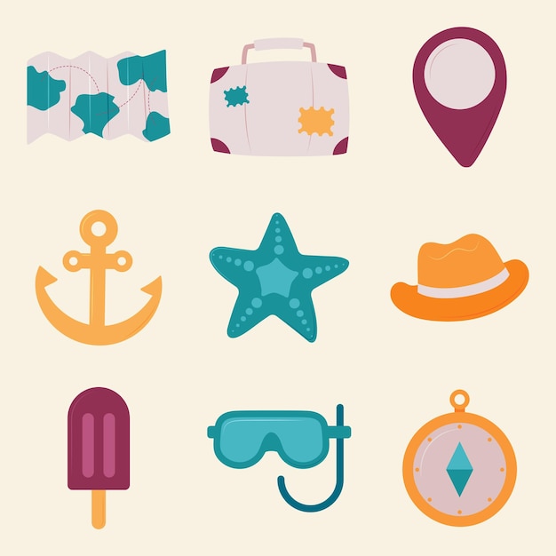 Icons Set von Reisen