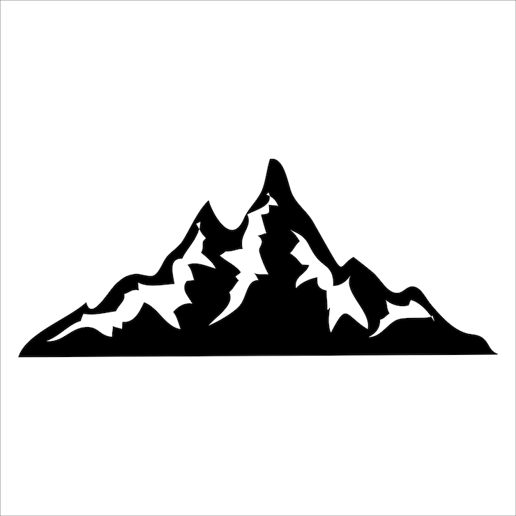 Vektor icons von vektorbergen, die auf weiß isoliert sind
