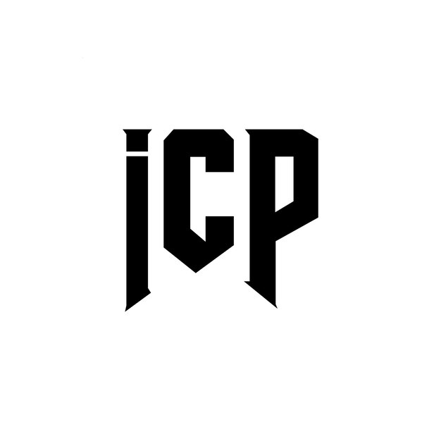 ICP-Buchstaben-Logo-Design für Technologieunternehmen ICP-Logosign Schwarz-Weiß-Farbkombination ICP-logo ICP-Vektor ICP-Design ICP-Symbol ICP-Alphabet ICP-Typografie Logo-Design