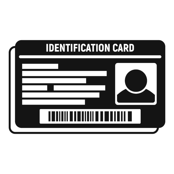 Vektor id-karten-zugriffssymbol einfacher vektor name identität büroausweis