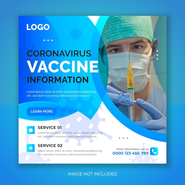 Ideen für Coronavirus-Impfposter-Vorlagen COVID19 für Social-Media-Post-Banner-Vorlagen