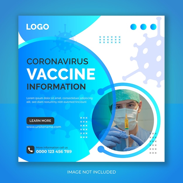 Ideen für Coronavirus-Impfposter-Vorlagen COVID19 für Social-Media-Post-Banner-Vorlagen