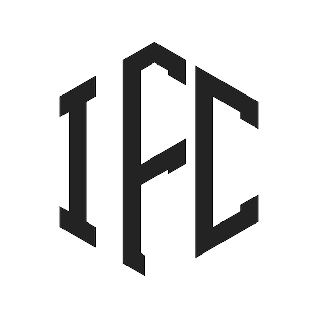 IFC-Logo-Design Anfangsbuchstaben IFC-Monogramm-Logo in sechseckiger Form