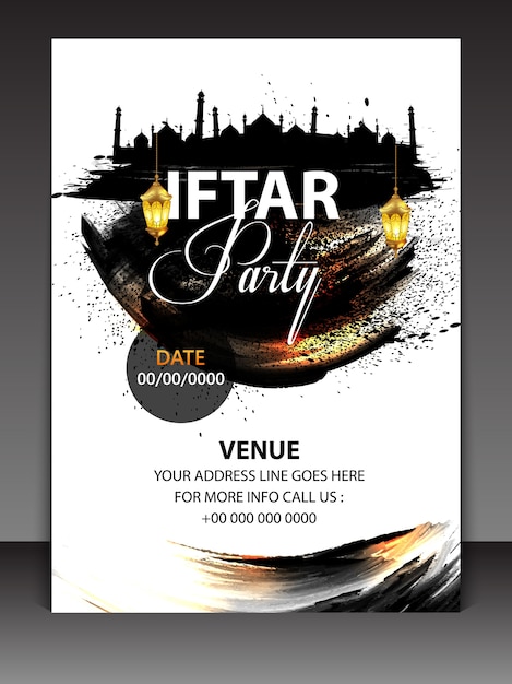 Vektor iftar party flyer