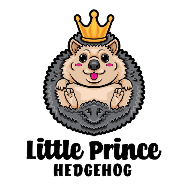 Igel prinz cartoon maskottchen logo