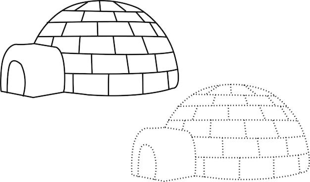 Vektor iglu-umriss und punkte