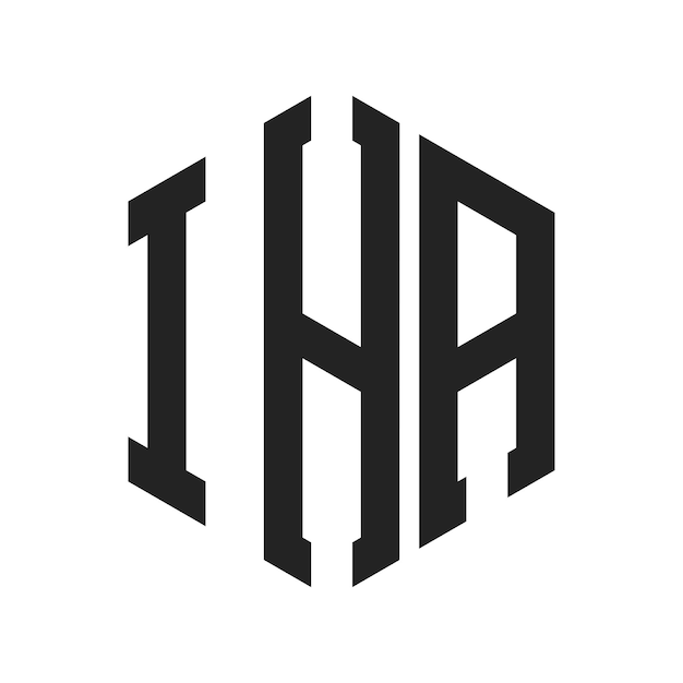 IHA-Logo-Design Anfangsbuchstaben IHA-Monogramm-Logo in sechseckiger Form
