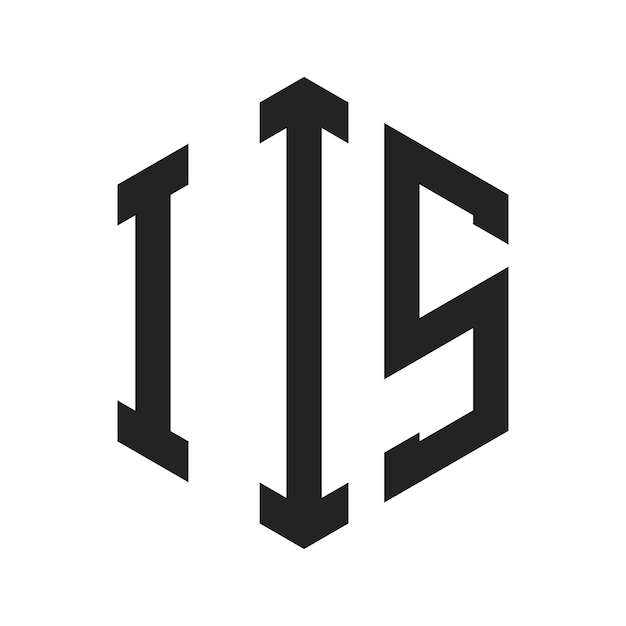 IIS-Logo-Design Anfangsbuchstaben IIS-Monogramm-Logo in sechseckiger Form