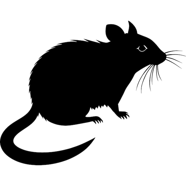 Vektor ikon der ratte-silhouette schwarze vektor-illustration eines nagetieres