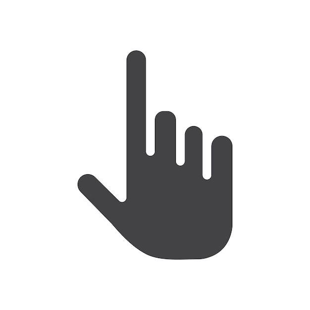 Ikon des Cursor-Handens Symbolmarkierung im gefüllten Stil