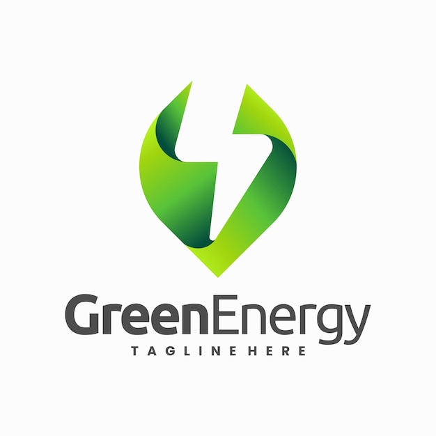 Ikon für das Logo der erneuerbaren Energie mit grünem Blatt