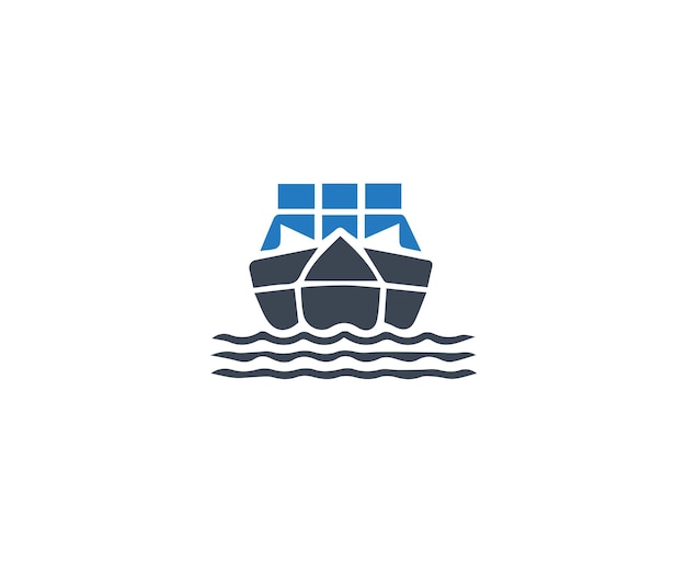 Vektor ikon für frachtschiff versandkosten globales handelslogo.