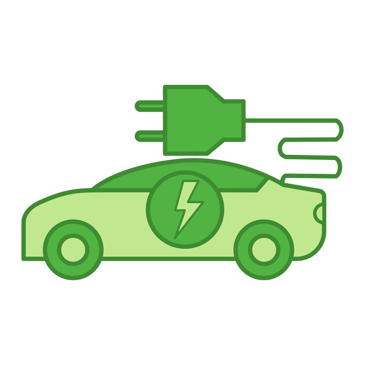 Vektor ikon für grüne elektroautos