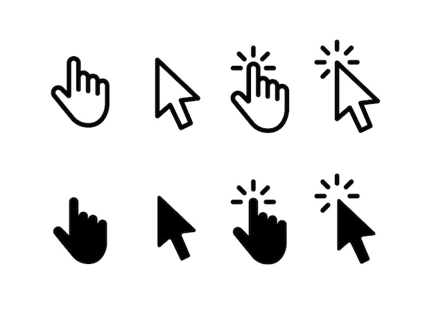Ikonen des Cursors klicken Sie auf