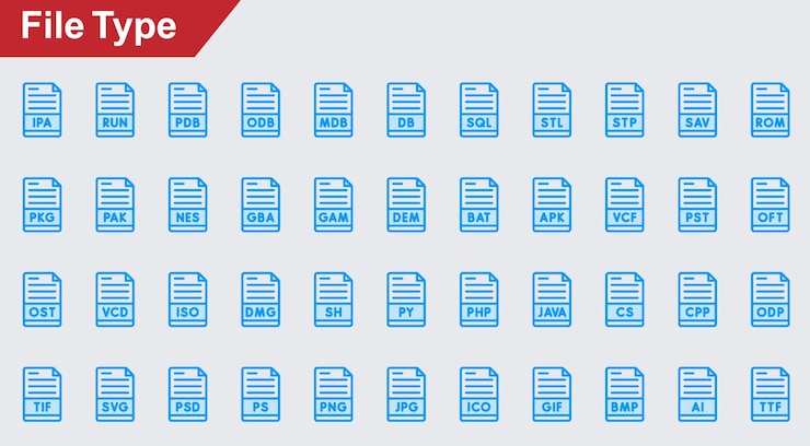 Vektor ikonen für dateitypenvektoren