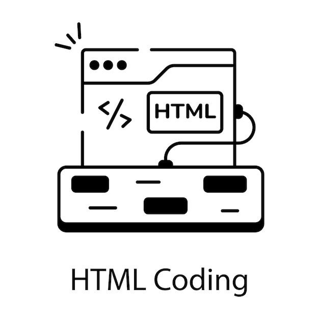 Ikonen für die Webprogrammierung im linearen Stil