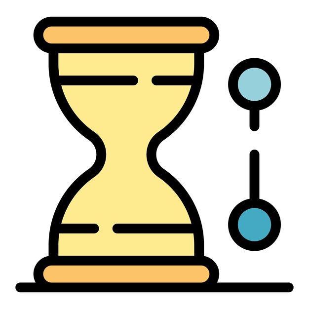 Ikonen für die Zeitverwaltung der Sanduhr Umrisse Vektor-Ikonen für das Zeitverwaltungs von Sanduhr Farbe flach isoliert